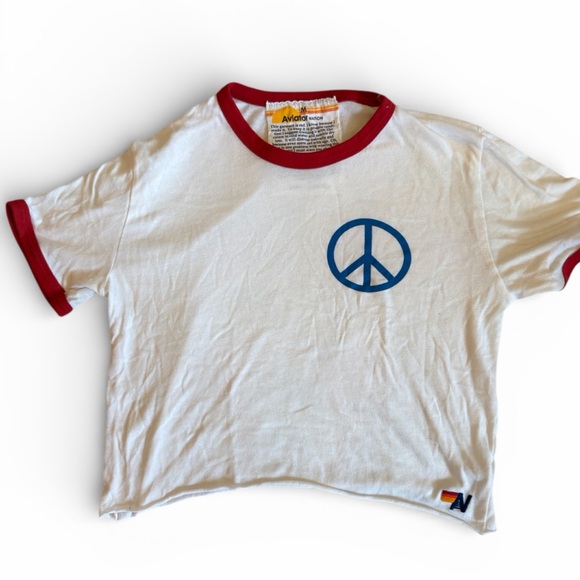 Rare Aviator Nation Peace Boyfriend Tee - Picture 2 of 4
